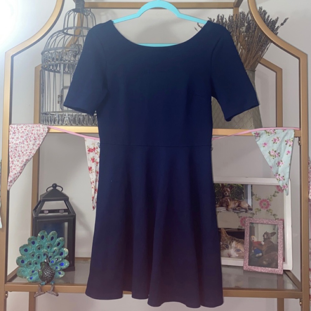 A Line Mini Dress Navy Nautical Skater Style